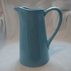 USA Pottery Pitcher Turquoise Robins Egg Blue 9 " VGU